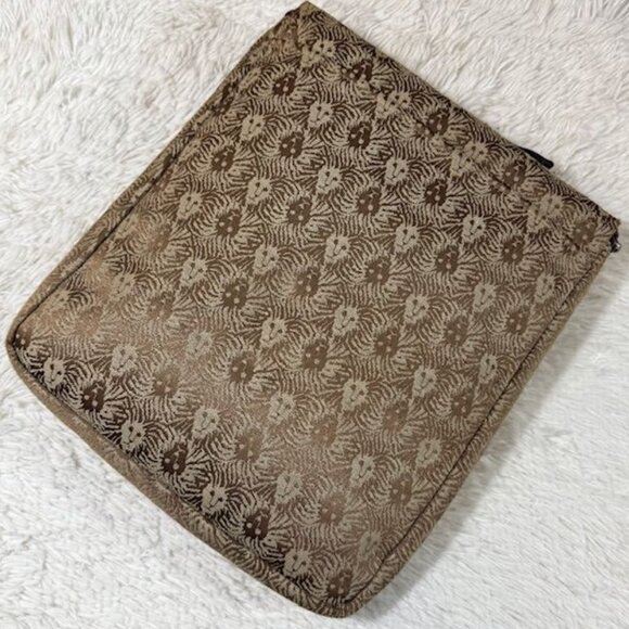 Vintage Anne Klein Bronze Lion Padded Laptop Sleeve Zip Top Handled Case - Picture 9 of 11